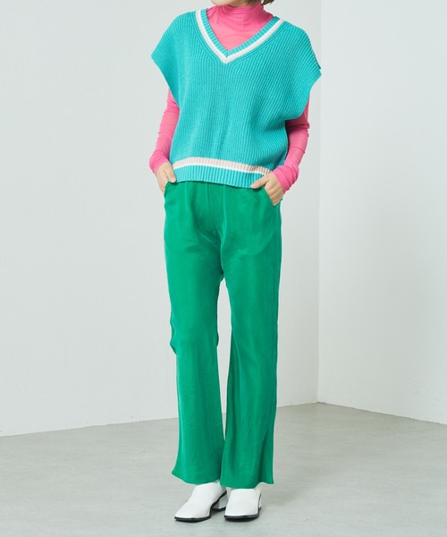 Lui's(ルイス)の「ラインニットベスト(ベスト・レディース・ホワイト/スカイブルー/ブラック・FREE)」の9枚目の写真