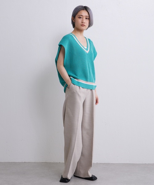 Lui's(ルイス)の「ラインニットベスト(ベスト・レディース・ホワイト/スカイブルー/ブラック・FREE)」の18枚目の写真