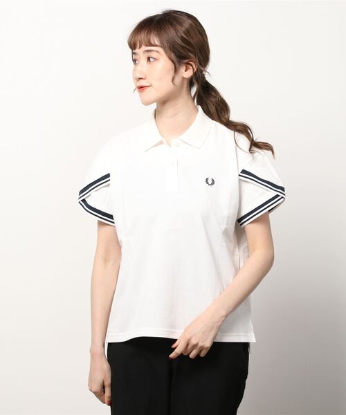 FRED PERRY（フレッドペリー）の「Tipped Sleeve Pique Shirt（ポロシャツ・レディース・ホワイト・10）」の12枚目の写真