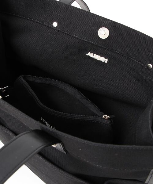 MURUA(ムルーア)の「MURUA(ムルーア) トートバッグ キャンバス MR-B1051 レディース バッグ かばん ブランド(トートバッグ・レディース・ブラック/アイボリー・FREE)」の4枚目の写真