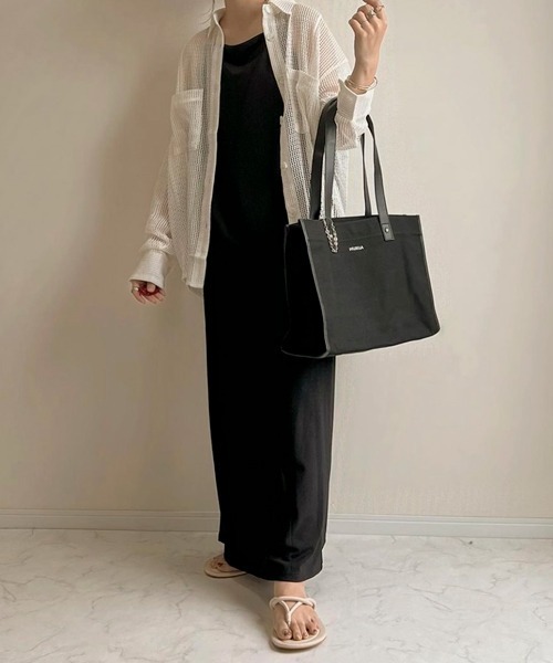 MURUA(ムルーア)の「MURUA(ムルーア) トートバッグ キャンバス MR-B1051 レディース バッグ かばん ブランド(トートバッグ・レディース・ブラック/アイボリー・FREE)」の9枚目の写真