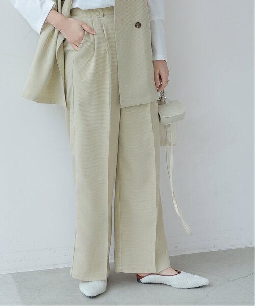 frames RAY CASSIN（フレームスレイカズン）の「ワイドスラックスパンツ セットアップ可（スラックス・レディース・ブラック/ベージュ/グリーン系/イエロー系・FREE）」の3枚目の写真
