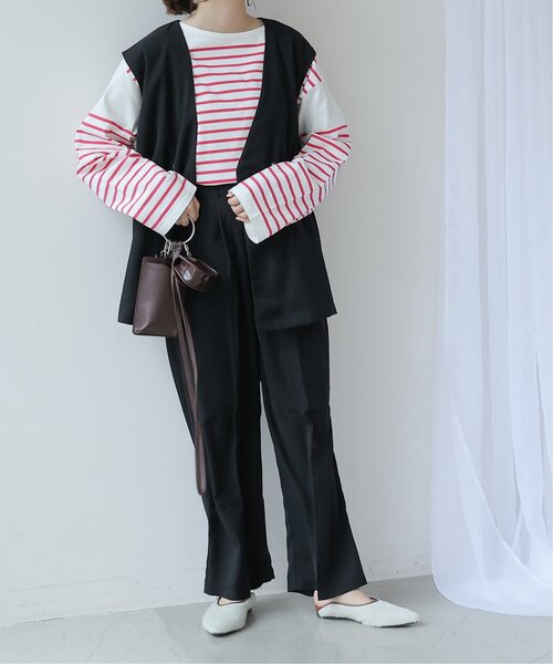 frames RAY CASSIN（フレームスレイカズン）の「ワイドスラックスパンツ セットアップ可（スラックス・レディース・ブラック/ベージュ/グリーン系/イエロー系・FREE）」の12枚目の写真