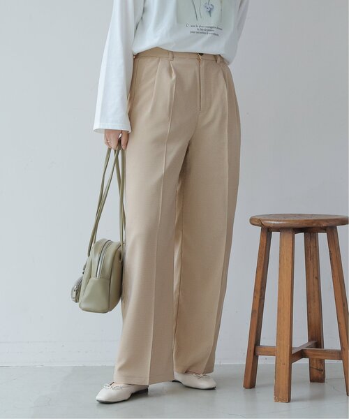 frames RAY CASSIN（フレームスレイカズン）の「ワイドスラックスパンツ セットアップ可（スラックス・レディース・ブラック/ベージュ/グリーン系/イエロー系・FREE）」の9枚目の写真