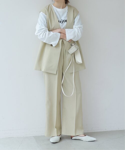 frames RAY CASSIN（フレームスレイカズン）の「ワイドスラックスパンツ セットアップ可（スラックス・レディース・ブラック/ベージュ/グリーン系/イエロー系・FREE）」の11枚目の写真