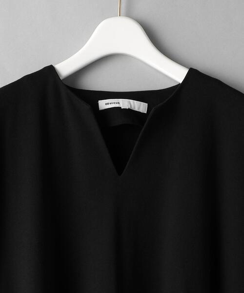 08sircus(ゼロエイトサーカス)の「<08sircus>スキッパー ショートスリーブ プルオーバー(Tシャツ/カットソー・レディース・ブラック・1)」の5枚目の写真