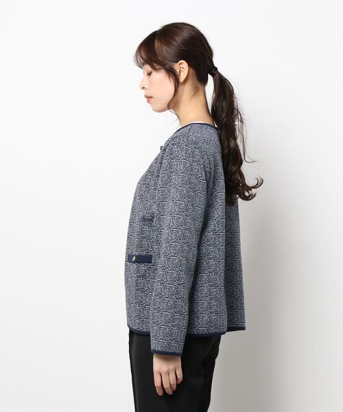 BELLUNA PLUS(ベルーナ)の「BELLUNA FORMAL 洗えるツイード調ジャケット(ノーカラージャケット・レディース・ブラック系/ネイビー系・MEDIUM/LARGE/X-LARGE)」の7枚目の写真