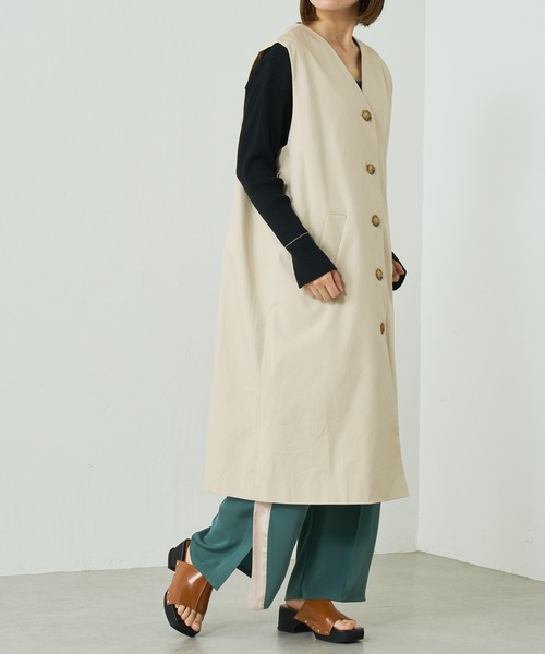Lui's（ルイス）の「マルチWAYトレンチコート（トレンチコート・レディース・ベージュ/サックスブルー・FREE）」の10枚目の写真