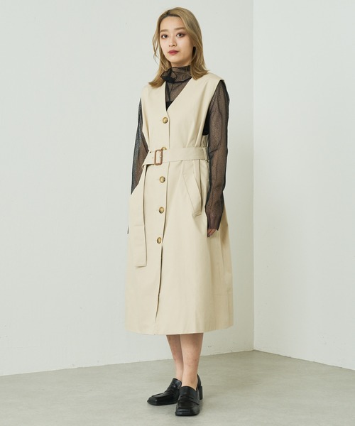 Lui's（ルイス）の「マルチWAYトレンチコート（トレンチコート・レディース・ベージュ/サックスブルー・FREE）」の14枚目の写真