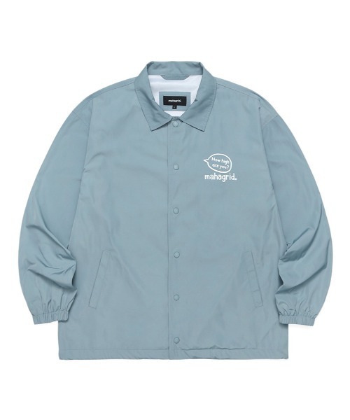 MAHAGRID(マハグリッド)の「【mahagrid】SHROOMS COACH JACKET / マハグリッド マッシュルーム キャラクター コーチジャケット(ナイロンジャケット・メンズ・ブラック/グレイッシュブルー・SMALL/MEDIUM/LARGE)」の14枚目の写真