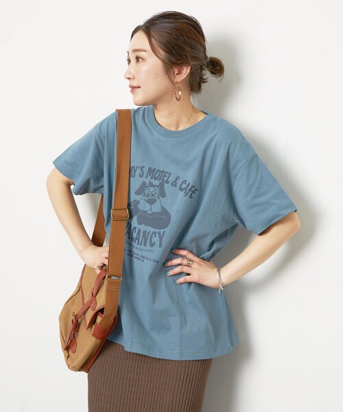 FREAK'S STORE(フリークスストア)の「【WEB限定】JIMMY'S MOTEL CAFE Tシャツ(Tシャツ/カットソー・レディース・ナチュラル/ブラック/ブルー/パープル・フリ-)」の4枚目の写真