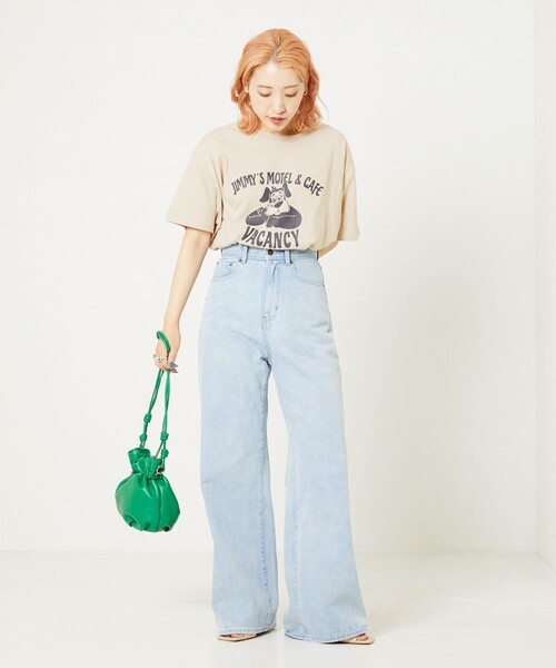 FREAK'S STORE(フリークスストア)の「【WEB限定】JIMMY'S MOTEL CAFE Tシャツ(Tシャツ/カットソー・レディース・ナチュラル/ブラック/ブルー/パープル・フリ-)」の7枚目の写真