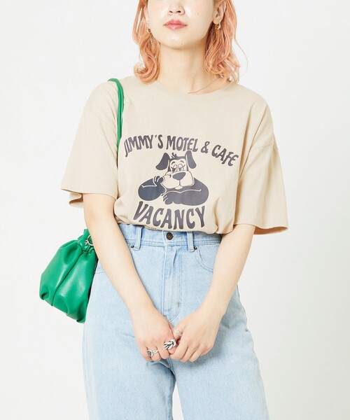 FREAK'S STORE(フリークスストア)の「【WEB限定】JIMMY'S MOTEL CAFE Tシャツ(Tシャツ/カットソー・レディース・ナチュラル/ブラック/ブルー/パープル・フリ-)」の8枚目の写真