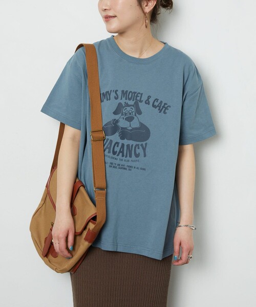 FREAK'S STORE(フリークスストア)の「【WEB限定】JIMMY'S MOTEL CAFE Tシャツ(Tシャツ/カットソー・レディース・ナチュラル/ブラック/ブルー/パープル・フリ-)」の16枚目の写真
