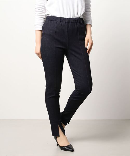 PICCIN(ピッチン)の「センタースリットストレッチデニムパンツ(デニムパンツ・レディース・ネイビー/ブルー・M)」の2枚目の写真