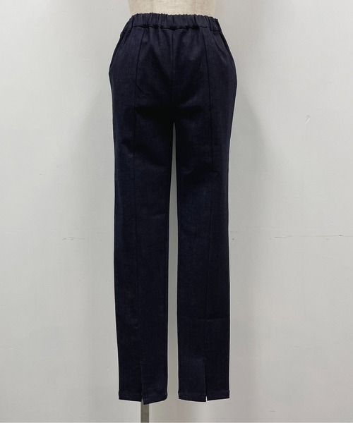 PICCIN(ピッチン)の「センタースリットストレッチデニムパンツ(デニムパンツ・レディース・ネイビー/ブルー・M)」の3枚目の写真