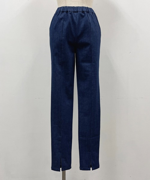 PICCIN(ピッチン)の「センタースリットストレッチデニムパンツ(デニムパンツ・レディース・ネイビー/ブルー・M)」の5枚目の写真