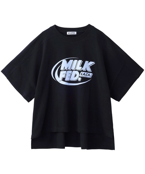 MILKFED.（ミルクフェド）の「DEFORMED LOGO BIG TOP（Tシャツ/カットソー・レディース・ホワイト/ブラック/ライトピンク・ONE SIZE）」の16枚目の写真