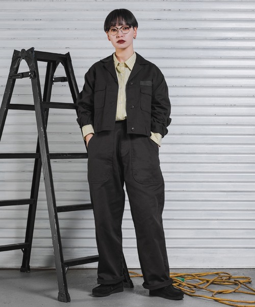 kutir（クティール）の「セットアップ可　ミリタリーショートジャケット（ミリタリージャケット・レディース・アイボリー/チャコールグレー・FREE）」の10枚目の写真