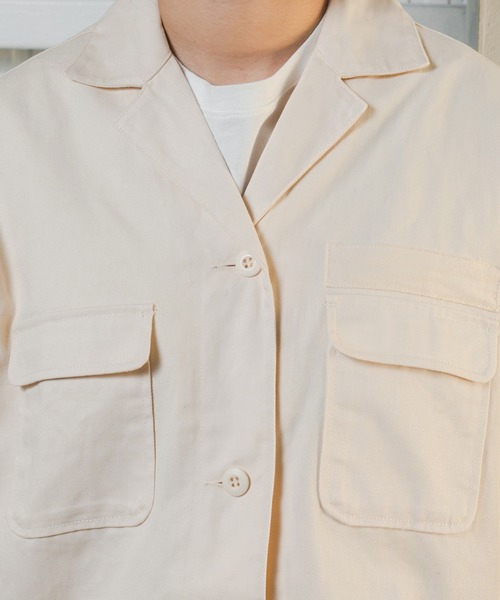 kutir（クティール）の「セットアップ可　ミリタリーショートジャケット（ミリタリージャケット・レディース・アイボリー/チャコールグレー・FREE）」の12枚目の写真