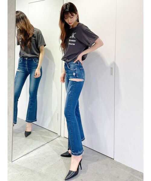 GYDA（ジェイダ）の「TRUTH/DARE BUNNYポケットTシャツ（Tシャツ/カットソー・レディース・チャコールグレー/パープル/オフホワイト・FREE）」の16枚目の写真