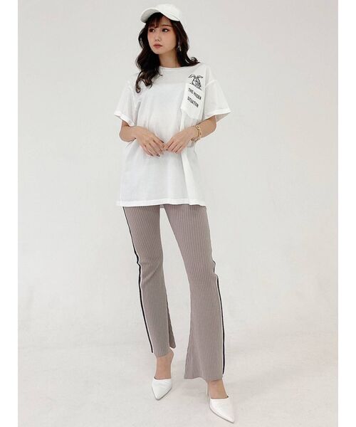 GYDA（ジェイダ）の「TRUTH/DARE BUNNYポケットTシャツ（Tシャツ/カットソー・レディース・チャコールグレー/パープル/オフホワイト・FREE）」の22枚目の写真