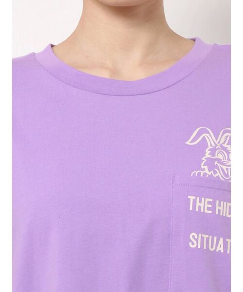 GYDA（ジェイダ）の「TRUTH/DARE BUNNYポケットTシャツ（Tシャツ/カットソー・レディース・チャコールグレー/パープル/オフホワイト・FREE）」の19枚目の写真