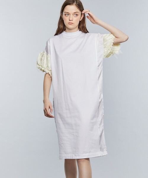 TOGA PULLA(トーガ プルラ)の「【TOGA PULLA/トーガプルラ】キュプラジャージードレス TP21-JH286(ワンピース・レディース・ホワイト/ブラック・36)」の6枚目の写真