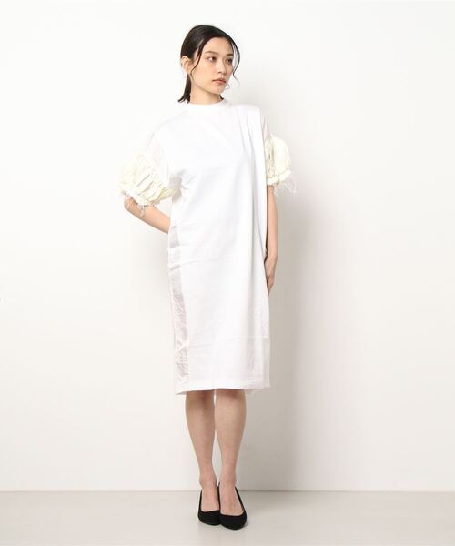 TOGA PULLA(トーガ プルラ)の「【TOGA PULLA/トーガプルラ】キュプラジャージードレス TP21-JH286(ワンピース・レディース・ホワイト/ブラック・36)」の8枚目の写真
