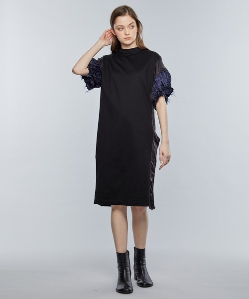 TOGA PULLA(トーガ プルラ)の「【TOGA PULLA/トーガプルラ】キュプラジャージードレス TP21-JH286(ワンピース・レディース・ホワイト/ブラック・36)」の21枚目の写真