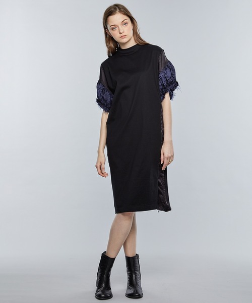 TOGA PULLA(トーガ プルラ)の「【TOGA PULLA/トーガプルラ】キュプラジャージードレス TP21-JH286(ワンピース・レディース・ホワイト/ブラック・36)」の22枚目の写真