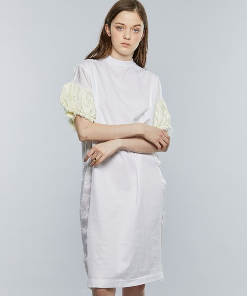 TOGA PULLA(トーガ プルラ)の「【TOGA PULLA/トーガプルラ】キュプラジャージードレス TP21-JH286(ワンピース・レディース・ホワイト/ブラック・36)」の5枚目の写真