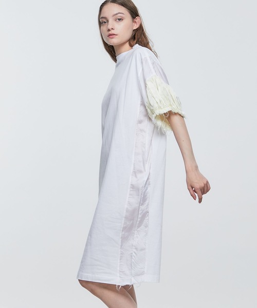 TOGA PULLA(トーガ プルラ)の「【TOGA PULLA/トーガプルラ】キュプラジャージードレス TP21-JH286(ワンピース・レディース・ホワイト/ブラック・36)」の3枚目の写真