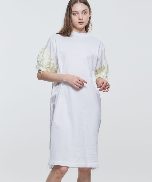 TOGA PULLA(トーガ プルラ)の「【TOGA PULLA/トーガプルラ】キュプラジャージードレス TP21-JH286(ワンピース・レディース・ホワイト/ブラック・36)」の4枚目の写真