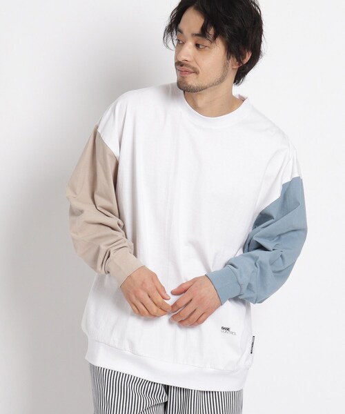 BASECONTROL(ベースコントロール)の「◆コットン天竺 BCロゴグラフィック スーパービッグシルエットロンT(Tシャツ/カットソー・メンズ・ブラック/グレー/アイボリー/アイボリー系・02/03/04)」の4枚目の写真