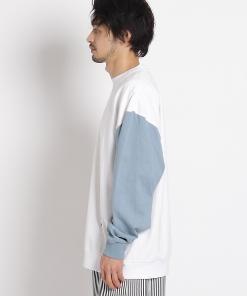 BASECONTROL(ベースコントロール)の「◆コットン天竺 BCロゴグラフィック スーパービッグシルエットロンT(Tシャツ/カットソー・メンズ・ブラック/グレー/アイボリー/アイボリー系・02/03/04)」の6枚目の写真