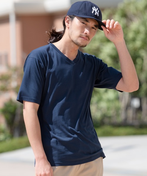 Blue Standard （ブルースタンダード）の「【BLUE STANDARD/ブルースタンダード】汗染みの目立ちにくいTシャツ ゼロステイン　撥水性　UVカット VネックTシャツ（Tシャツ/カットソー・メンズ・ホワイト/チャコールグレー/ブラック/ネイビー/グレー/オリーブ/ブルー/ライトベージュ・SMALL/MEDIUM/LARGE/X-LARGE）」の7枚目の写真