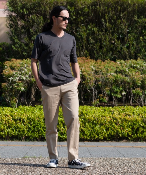 Blue Standard （ブルースタンダード）の「【BLUE STANDARD/ブルースタンダード】汗染みの目立ちにくいTシャツ ゼロステイン　撥水性　UVカット VネックTシャツ（Tシャツ/カットソー・メンズ・ホワイト/チャコールグレー/ブラック/ネイビー/グレー/オリーブ/ブルー/ライトベージュ・SMALL/MEDIUM/LARGE/X-LARGE）」の20枚目の写真