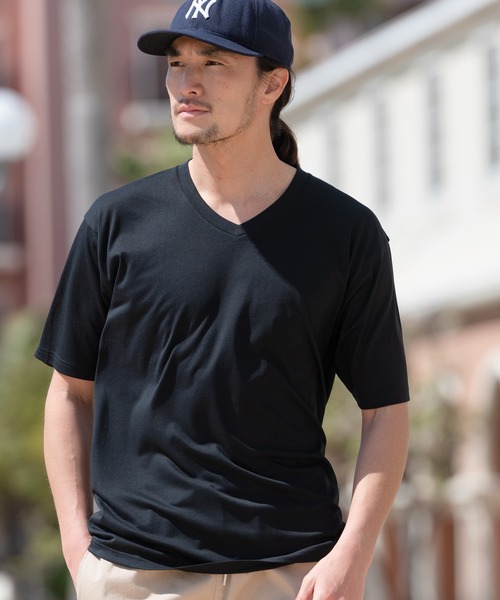 Blue Standard （ブルースタンダード）の「【BLUE STANDARD/ブルースタンダード】汗染みの目立ちにくいTシャツ ゼロステイン　撥水性　UVカット VネックTシャツ（Tシャツ/カットソー・メンズ・ホワイト/チャコールグレー/ブラック/ネイビー/グレー/オリーブ/ブルー/ライトベージュ・SMALL/MEDIUM/LARGE/X-LARGE）」の18枚目の写真