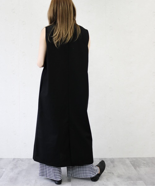 Per sist ence（パーシエンス）の「Per sist ence/パーシエンス　リネンライクノーカラーロングベスト（ベスト・レディース・ブラック/ベージュ/アイボリー/キャメル・FREE）」の12枚目の写真
