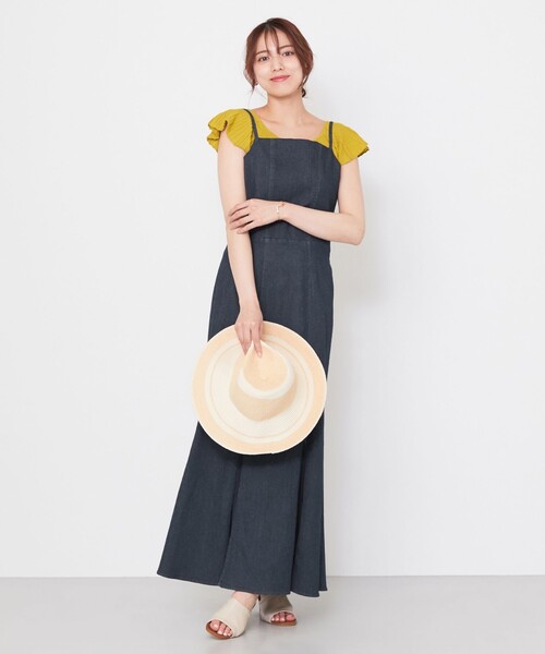 セール 洗える 裾シフォンデニムキャミ ワンピース ワンピース Feroux フェルゥ のファッション通販 Zozotown