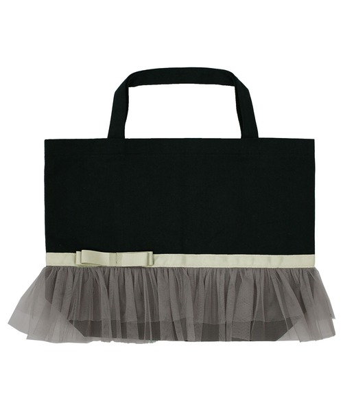Bee des Bee(ビーデスビー)の「チュールレース&リボン レッスントートバッグ(トートバッグ・キッズ・ブラック/ベージュ/ネイビー/ピンク/ブルーグレー/アイボリー・フリー)」の15枚目の写真