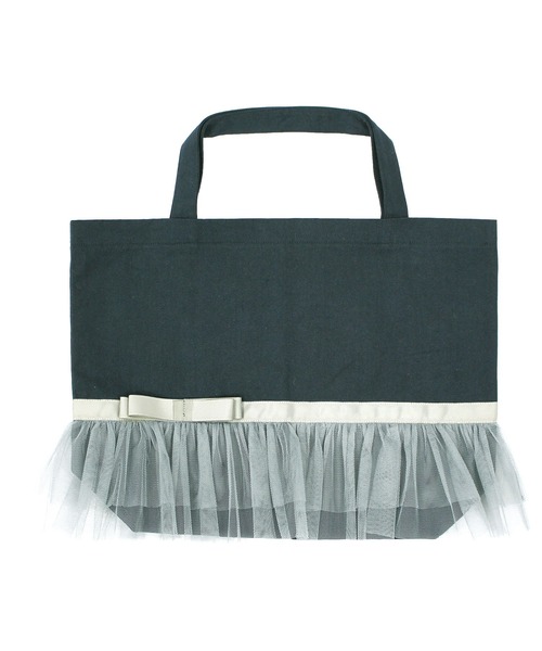 Bee des Bee(ビーデスビー)の「チュールレース&リボン レッスントートバッグ(トートバッグ・キッズ・ブラック/ベージュ/ネイビー/ピンク/ブルーグレー/アイボリー・フリー)」の16枚目の写真