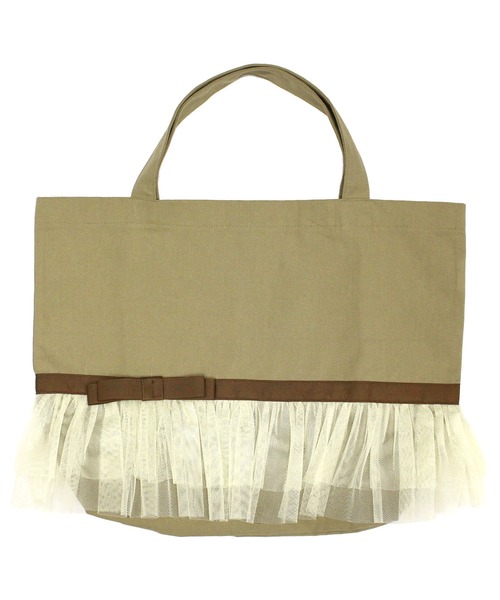 Bee des Bee(ビーデスビー)の「チュールレース&リボン レッスントートバッグ(トートバッグ・キッズ・ブラック/ベージュ/ネイビー/ピンク/ブルーグレー/アイボリー・フリー)」の17枚目の写真