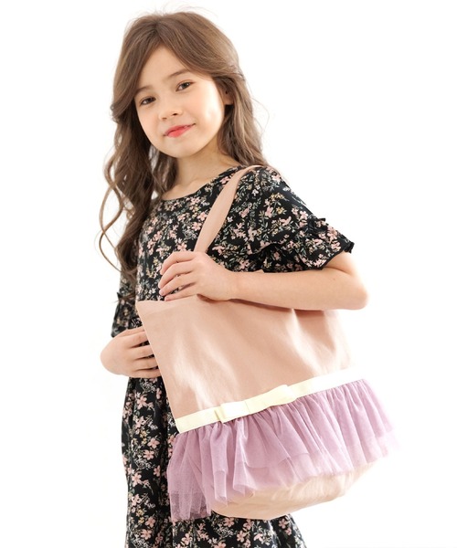 Bee des Bee(ビーデスビー)の「チュールレース&リボン レッスントートバッグ(トートバッグ・キッズ・ブラック/ベージュ/ネイビー/ピンク/ブルーグレー/アイボリー・フリー)」の22枚目の写真