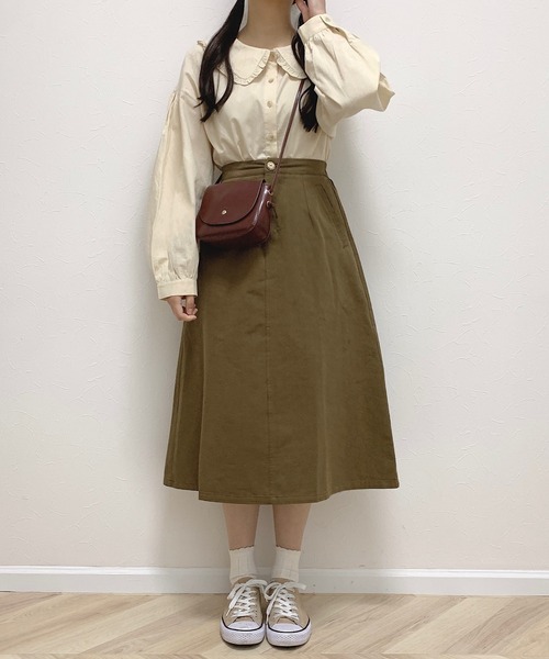 Cham.(チャム)の「Aラインフレアスカート(スカート・レディース・ブラック/ベージュ/ブラウン/オフホワイト・F)」の1枚目の写真