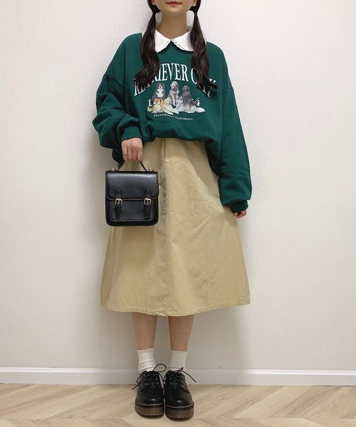 Cham.(チャム)の「Aラインフレアスカート(スカート・レディース・ブラック/ベージュ/ブラウン/オフホワイト・F)」の2枚目の写真