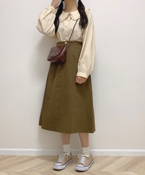 Cham.(チャム)の「Aラインフレアスカート(スカート・レディース・ブラック/ベージュ/ブラウン/オフホワイト・F)」の10枚目の写真