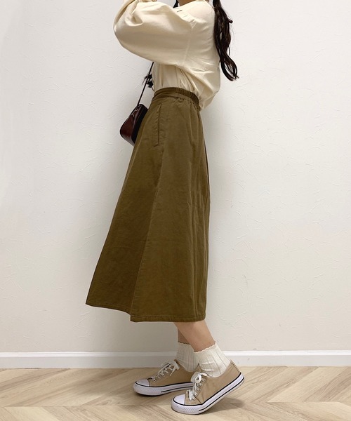 Cham.(チャム)の「Aラインフレアスカート(スカート・レディース・ブラック/ベージュ/ブラウン/オフホワイト・F)」の11枚目の写真