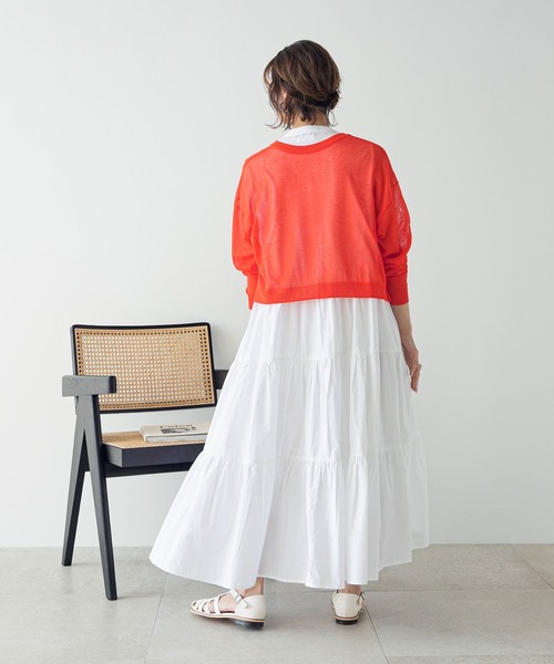 rectangle（レクタングル）の「2WAYシアーニットカーディガン（カーディガン/ボレロ・レディース・スカイブルー/ブラック/ピンク/イエロー/オレンジ/ブルー/グリーン/アイボリー/杢グレー・FREE）」の14枚目の写真